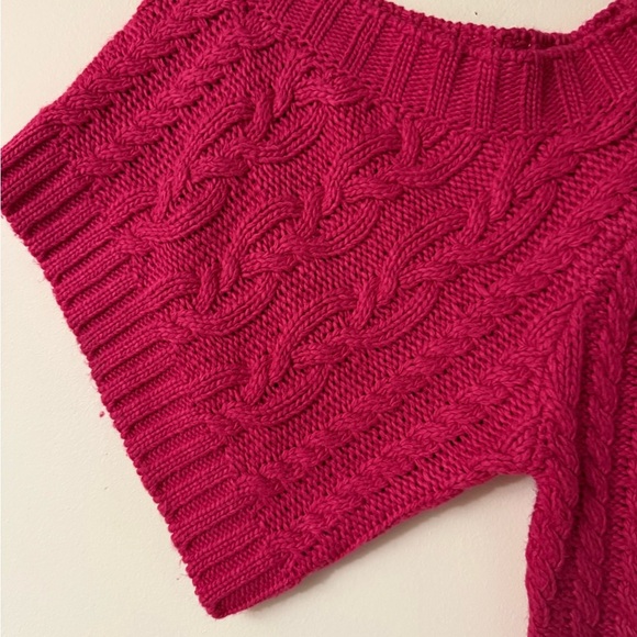 For Love And Lemons Quinn One-Shoulder Sweater, color Fuchsia Pink, size L - Picture 3 of 10